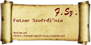 Fetzer Szofrónia névjegykártya
